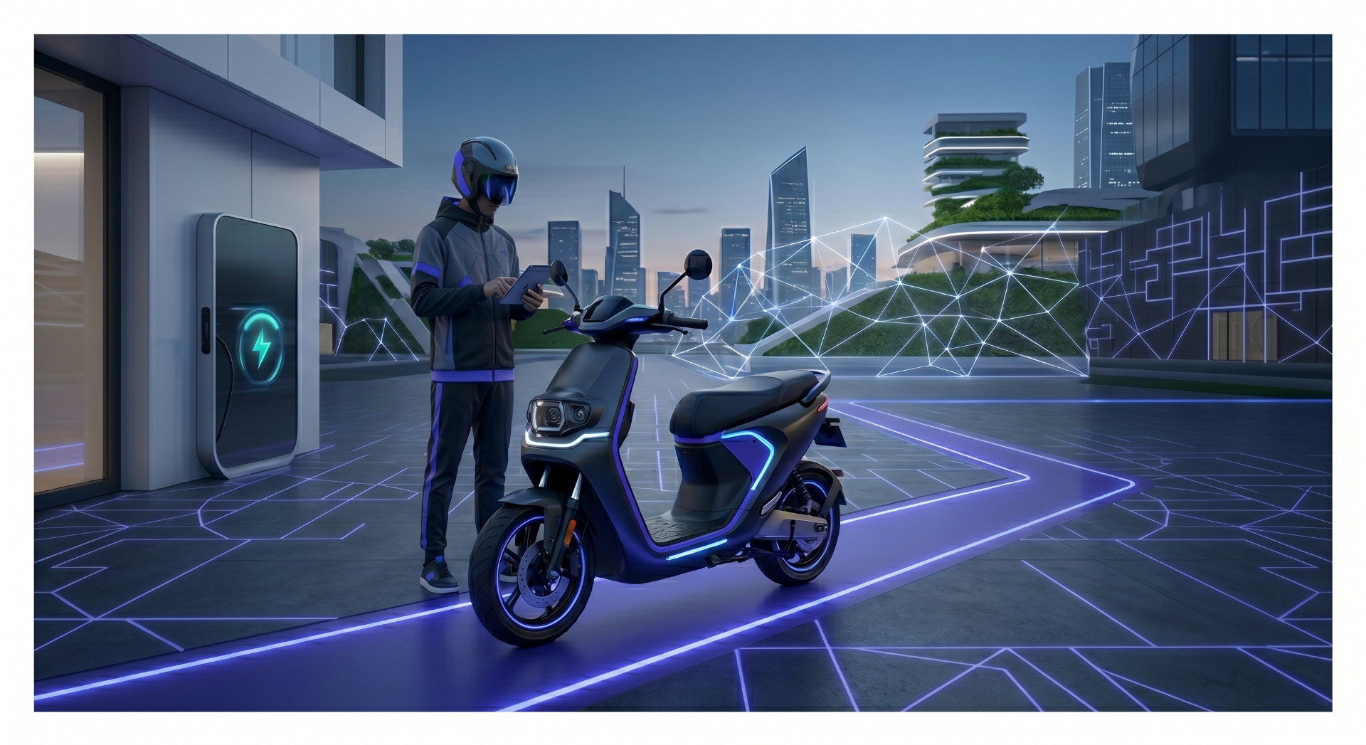 Rider checking the Urbiq app